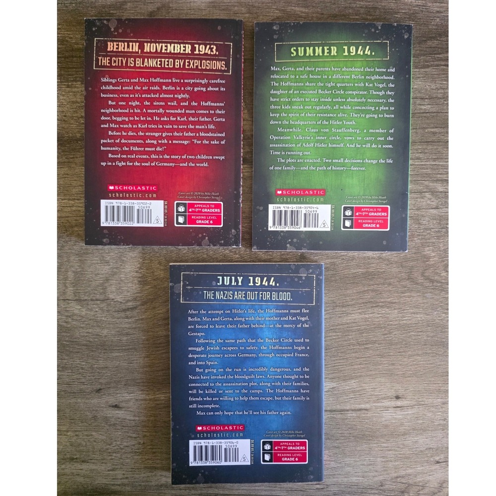 The Plot to Kill Hitler Trilogy Andy Marino Scholastic Books Conspiracy Escape - Picture 2 of 2